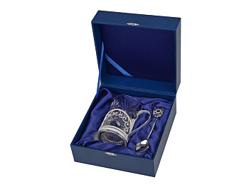 Подарочный набор С Днём защитника отечества: стакан с подстаканником, ложка