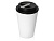 Пластиковый стакан Take away с двойными стенками и крышкой с силиконовым клапаном, 350 мл, белый/черный