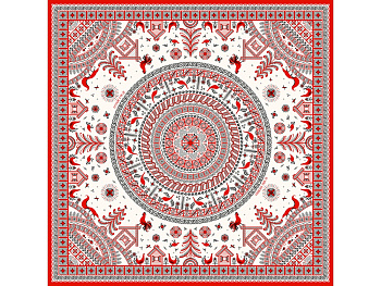 Платок Мезенская роспись