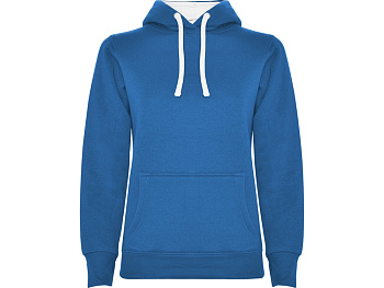 Толстовка с капюшоном Urban женская, королевский синий/белый