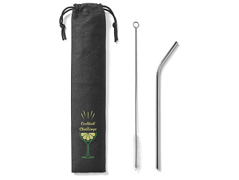 COCKTAIL. Многоразовая трубочка из нержавеющей стали, Серебряный