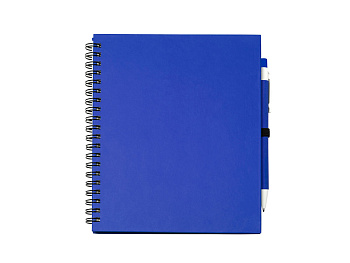 Блокнот LEYNAX с ручкой из переработанного картона, королевский синий