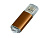 Флешка промо прямоугольной формы  c прозрачным колпачком, 8 Гб, коричневый