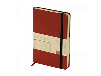 Ежедневник А5 недатированный Megapolis Velvet, ярко-бордовый