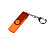 USB-флешка на 64 ГБ 3 в 1 поворотный механизм, c двумя дополнительными разъемами MicroUSB и TypeC C с одноцветным металлическим клипом, оранжевый