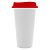 Стакан с крышкой Color Cap White, белый с красным