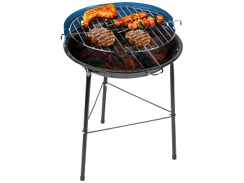 Угольный гриль на ножках Picnic, черный/синий