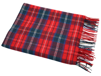 Плед Эдинбург, красный/синий