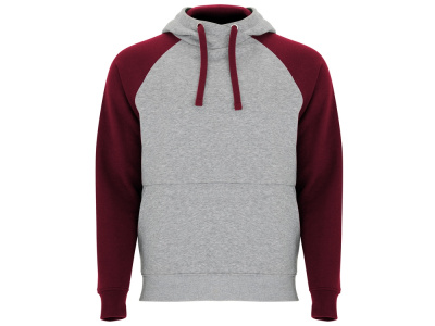 Толстовка с капюшоном Badet детский, серый меланж/гранатовый