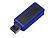 USB-флешка промо на 64 Гб прямоугольной формы, выдвижной механизм, синий
