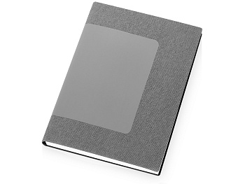 Бизнес блокнот Supreme с вставкой из софт-тача, гибкая обложка, 128 листов, серый