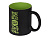 Кружка с покрытием для гравировки Subcolor BLK, черный/зеленое яблоко