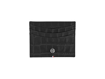 Чехол для кредитных карт (6), Croco Dandy, черная. телячья кожа с тиснением под крокодила