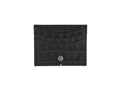 Чехол для кредитных карт (6), Croco Dandy, черная. телячья кожа с тиснением под крокодила