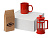 Подарочный набор с чаем, кружкой и френч-прессом Чаепитие, красный
