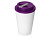 Пластиковый стакан Take away с двойными стенками и крышкой с силиконовым клапаном, 350 мл, белый/фиолетовый